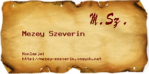 Mezey Szeverin névjegykártya